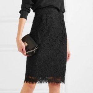J.Crew Black Lace Pencil Skirt